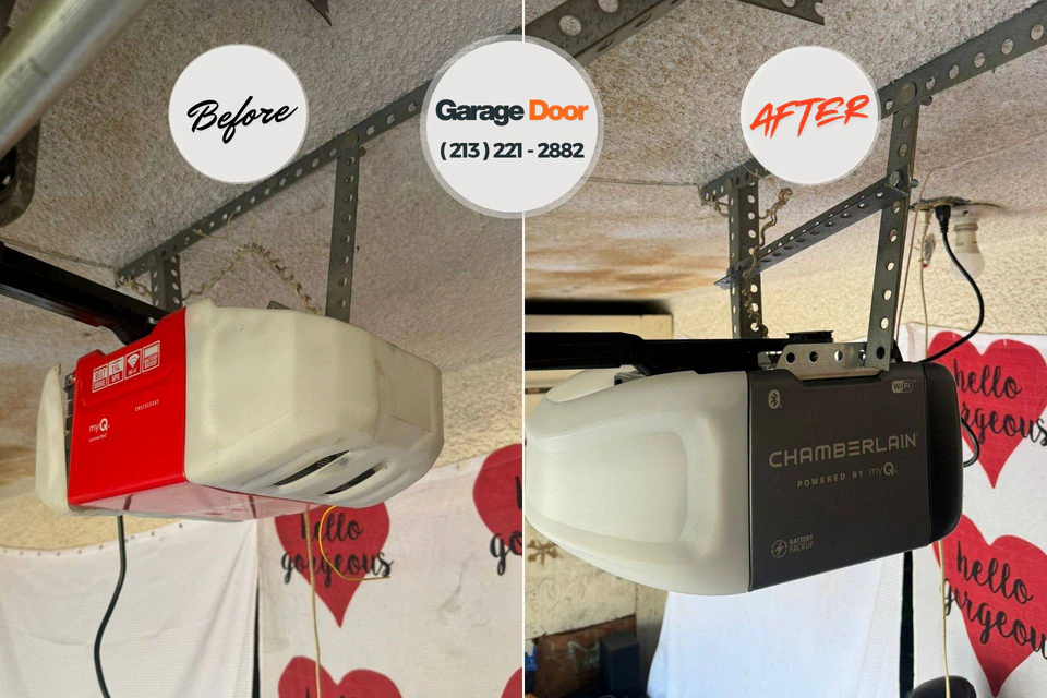 Before and after: garage door repair Cape Charles, VA